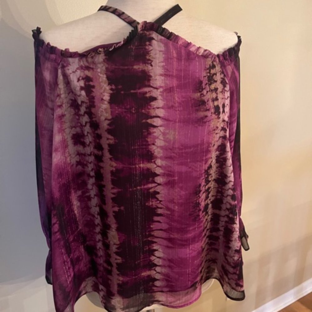 Blouse, Purple and blk.